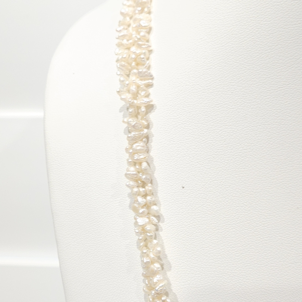 Vintage Pearl Necklace Genuine Freshwater Pearl 30" Beaded Multistrand Cream - Picture 6 of 16